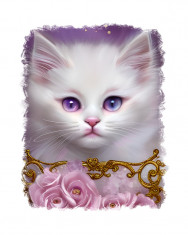 Sticker decorativ, Pisica, Roz, 70 cm, 9083ST foto