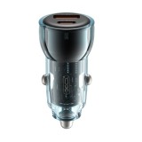 Incarcator Auto XO Design CC60, 60W, 3A, 1 x USB-A - 1 x USB-C, Albastru