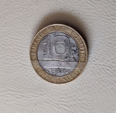 Franța - 10 francs / franci (1989) monedă s369 foto