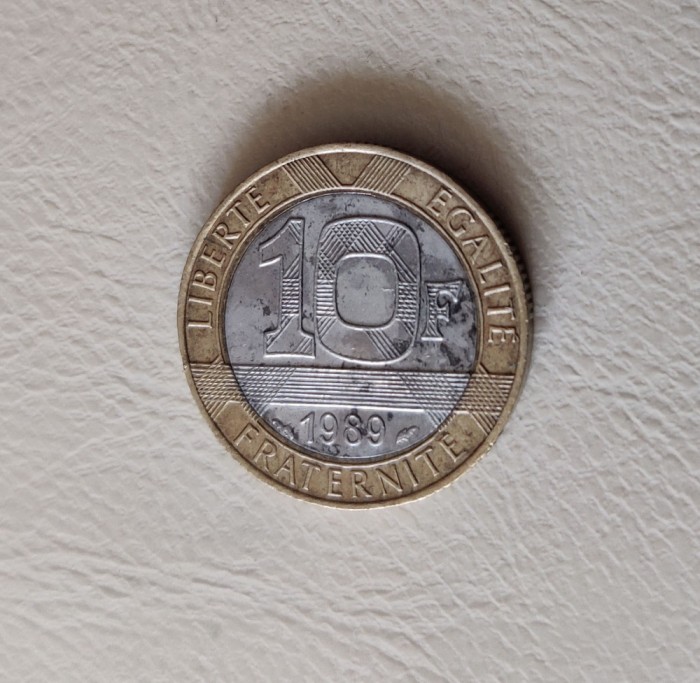 Franța - 10 francs / franci (1989) monedă s369