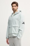 adidas geaca City Escape barbati, culoarea verde, de tranzitie, oversize, JF3302