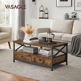 Cumpara ieftin Masuta de cafea, Vasagle, Maro, 100x55x45 cm