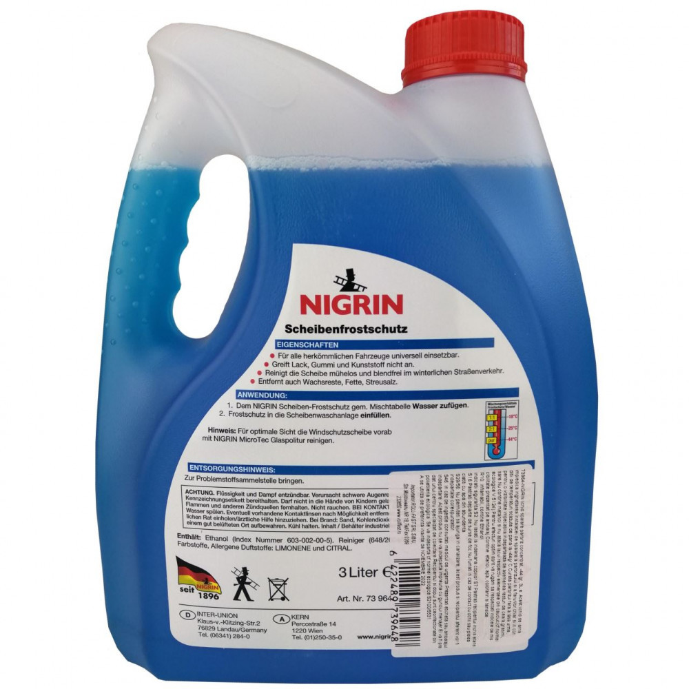 Nigrin Lichid Concentrat De Parbriz Pentru Iarna Eficient Pana La – 44°C 3  L 73964 | Okazii.ro