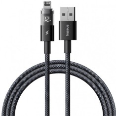 Cablu Date si Incarcare USB-A - Lightning Baseus Display 2, 18W, 2m, Negru P10382700121-01 foto