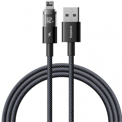 Cablu Date si Incarcare USB-A - Lightning Baseus Display 2, 18W, 2m, Negru P10382700121-01 foto