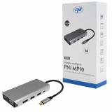 Cumpara ieftin Resigilat : Adaptor multiport PNI MP10 USB-C la HDMI, VGA, 3 x USB 3.0, SD/TF, RJ4