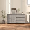 Gossi servante, 2 piese, gri beton, lemn prelucrat