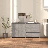 VidaXL Servante, 2 piese, gri beton, lemn prelucrat