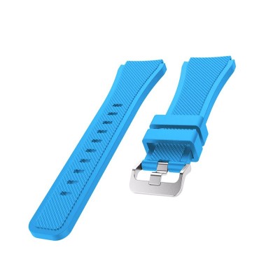 Curea silicon compatibila Garmin Vivoactive 4, telescoape Quick Release, 22mm, Lite blue foto