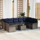 vidaXL Set de canapele pentru grădină 10 pcs Gri poliratan 3354204