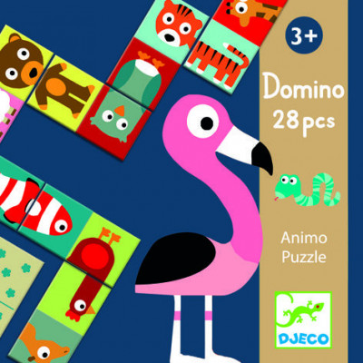 Djeco Domino animo puzzle cu dimensiuni 12 x 12 cm foto