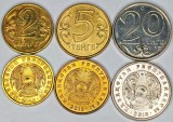 KAZAHSTAN LOT / SET Nr 4 - 3 buc , 2 tenge 2005 + 5 tenge 2012 + 20 tenge 2014