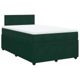 Cumpara ieftin Pat box spring cu saltea, verde inchis, 120x190 cm, catifea