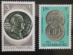 BC145, Luxemburg 1972, 2 serii personalitati, monede foto