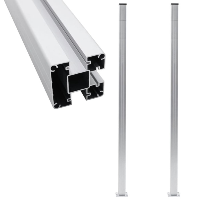 vidaXL St&acirc;lpi de gard, 2 buc., 185 cm, aluminiu
