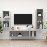 vidaXL Set dulap TV, 4 piese, gri beton, PAL
