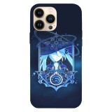 Husa compatibila cu Apple iPhone 15 Pro Max model Genshin Impact Mona, Silicon, TPU, Viceversa, Transparent, Carcasa