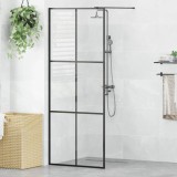 vidaXL Paravan de duș walk-in negru 80x195 cm sticlă ESG transparentă