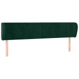 Cumpara ieftin Tablie de pat cu aripioare verde inchis 163x23x78/88 cm catifea