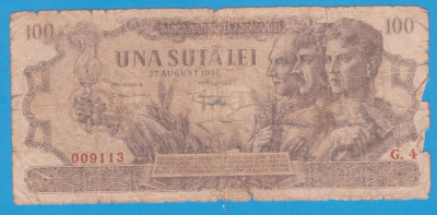 (10) BANCNOTA ROMANIA - 100 LEI 1947 (27 AUGUST 1947) foto