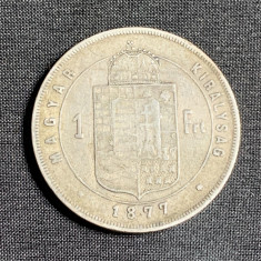 Moneda 1 forint 1877 Austro -Ungaria argint
