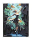 Cumpara ieftin Tablou modern living pictat manual, Balerina, 90x70cm ulei pe panza in cutit efect 3D, gata de expus pe perete