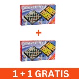 Set placa magnetica de joc Sah/Dame/Table, 1 + 1 gratis