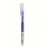 Cumpara ieftin Stilou roller cu gel lichid, transparent albastru, varf 0.5 mm, scriere fina, uscare rapida, corp vizibil, 14 cm