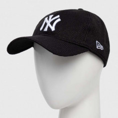 New Era șapcă din amestec de lână culoarea negru, cu imprimeu, NEW YORK YANKEES