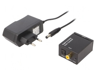 Convertor Digital-Analog cu Alimentator Negru foto