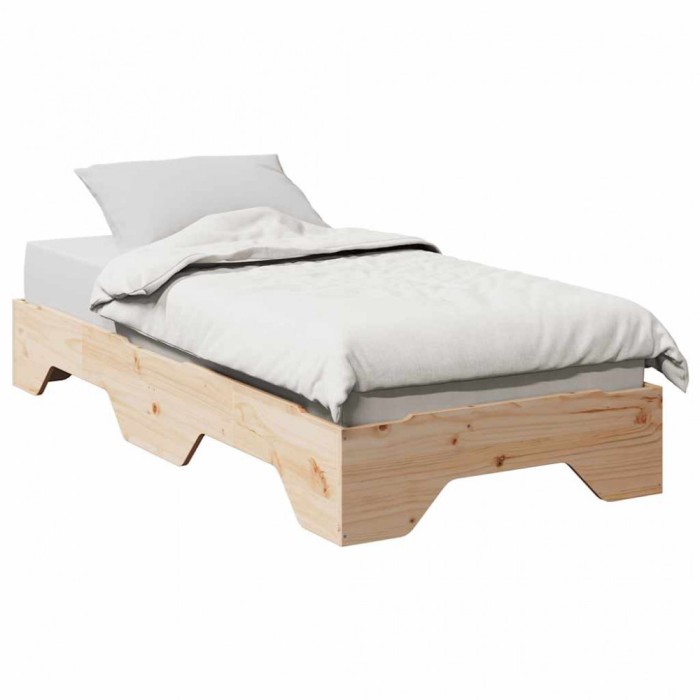vidaXL Cadru de pat fără saltea stivuită 90x190 cm din lemn masiv 859208