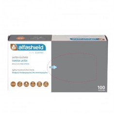 Mănuși din latex ALFASHIELD Alfa Gloves cu pudră, mărimea S 6-6.5, 100 buc.