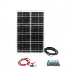 Panou solar 30W fotovoltaic policristalin cu cablu de conectare 5m si regulator tensiune 12-24V (BK87425)