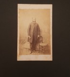 Portret Bărbat . Studio Victorian. Fotografie carte de vizită veche Anglia