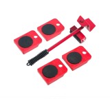 Set AT PERFORMANCE Echipament Pentru Mutat Mobila, Metal, Rosu, 5 Piese, Maxima 150 Kg