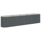 Cumpara ieftin Strat inaltat de gradina, gri, 400x80x81 cm, otel galvanizat
