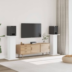 Gossi suporturi difuzoare, 2 buc., alb, 30x30x95 cm, lemn prelucrat