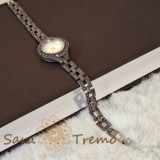 Cumpara ieftin Ceas Dama Argint Masiv SaraTremo Infinity cu Marcasite, Bratara 20cm, Elegant