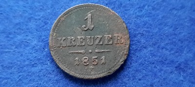 AUSTRIA 1 KREUZER 1851 foto