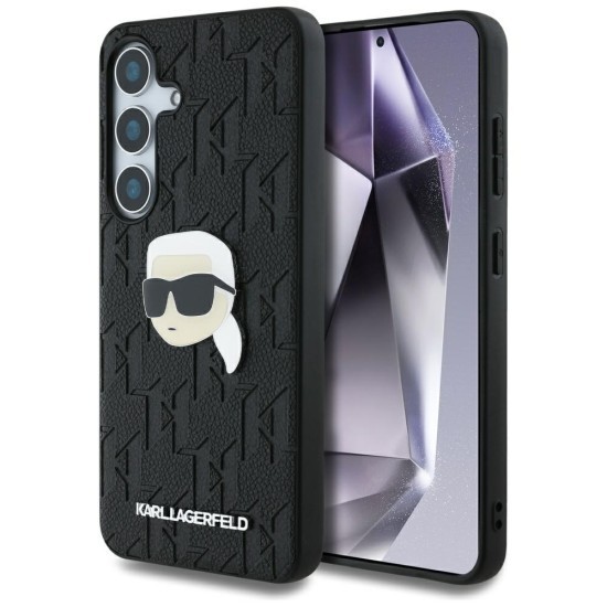 Husa Samsung Galaxy S25 Plus - Karl Lagerfeld Hardcase Monogram Leather (KLHCS25MPGKLKIPK) - Karl Head Pin