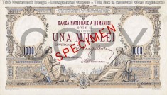 REPRODUCERE bancnota specimen 1000 lei 1933