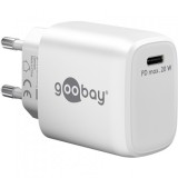 Incarcator priza 1 x USB-C PD GaN 20W Alb, Goobay G65406