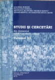 STUDII SI CERCETARI DIN DOMENIUL STIINTELOR SOCIO-UMANE VOL.23-MONICA ALBU, NARCISA COZEA SI COLAB.