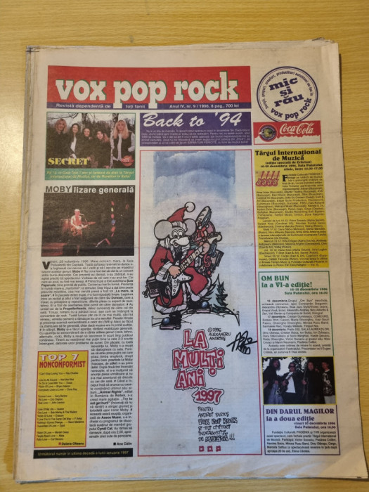 vox pop rock decembrie 1996-marina florea,adrian plesca,loredana groza,holograf