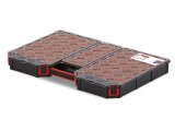Container KISTENBERG cu cutii negre și capac transparent