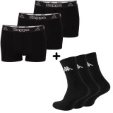 Set 3 Perechi Sosete + 3 Boxeri Kappa Barbati, Bumbac/Elastan, Marimi M-XXL, 39-46