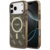 Husa MagSafe pentru Apple iPhone 17 Pro, Guess, IML 4G Background, Maro