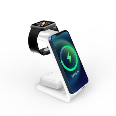 Stație de &amp;Icirc;ncărcare Wireless 3 &amp;icirc;n 1, 20W, pentru iPhone, Apple Watch, AirPods Pro 2 foto