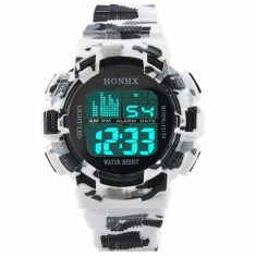 Ceas de barbati digital HONHX 71-727 , cronograf quartz Alb