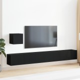 VidaXL Set dulap TV, 4 piese, stejar negru, lemn prelucrat